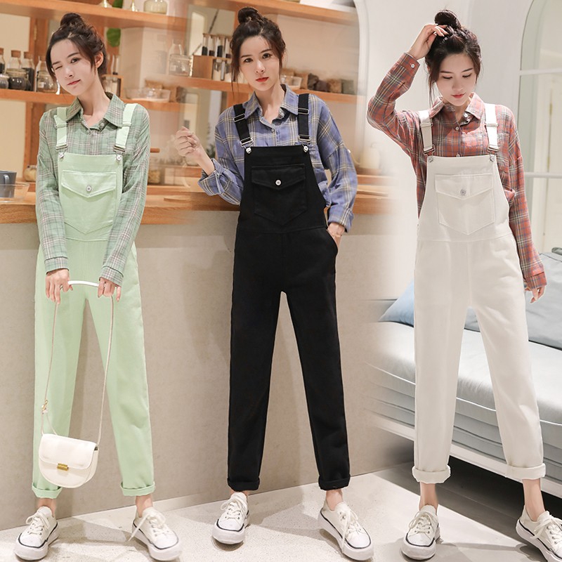 Fashion Women Denim Jumpsuit Loose Overalls Dress Long Suspender Skirts  Casual