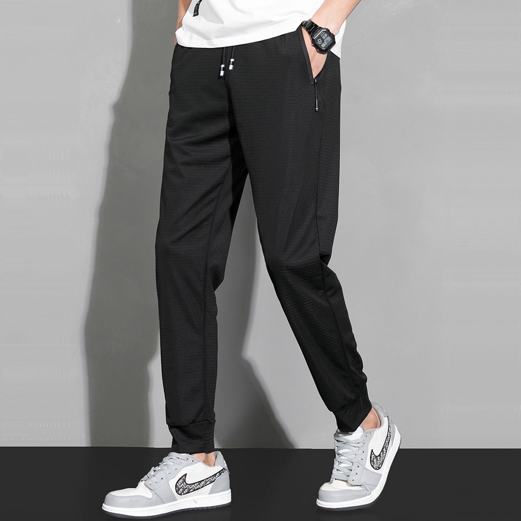 Long black joggers hot sale