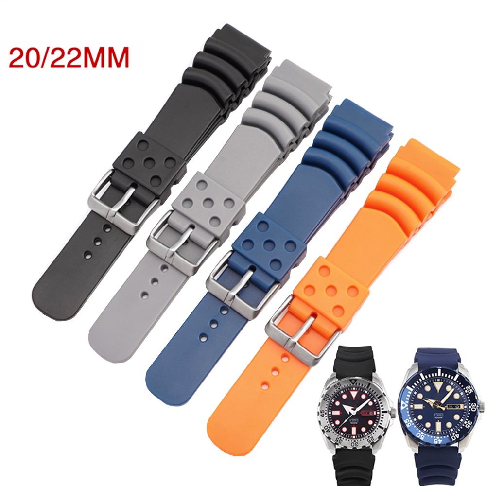 20 22 24mm Diving Rubber Watch Strap Waterproof Silicone Sport