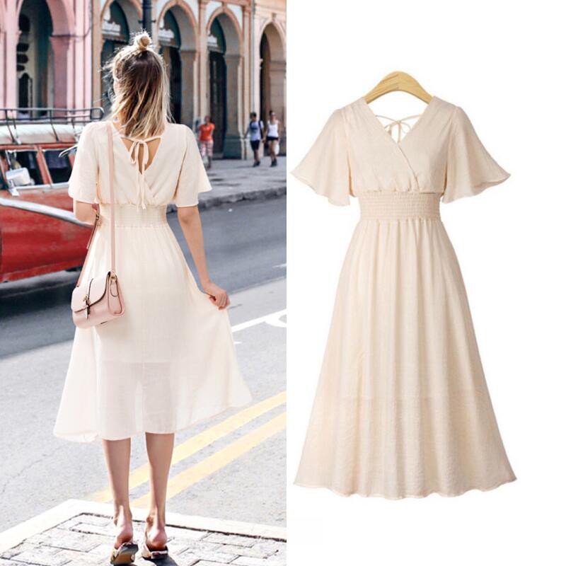 White chiffon hot sale midi dress