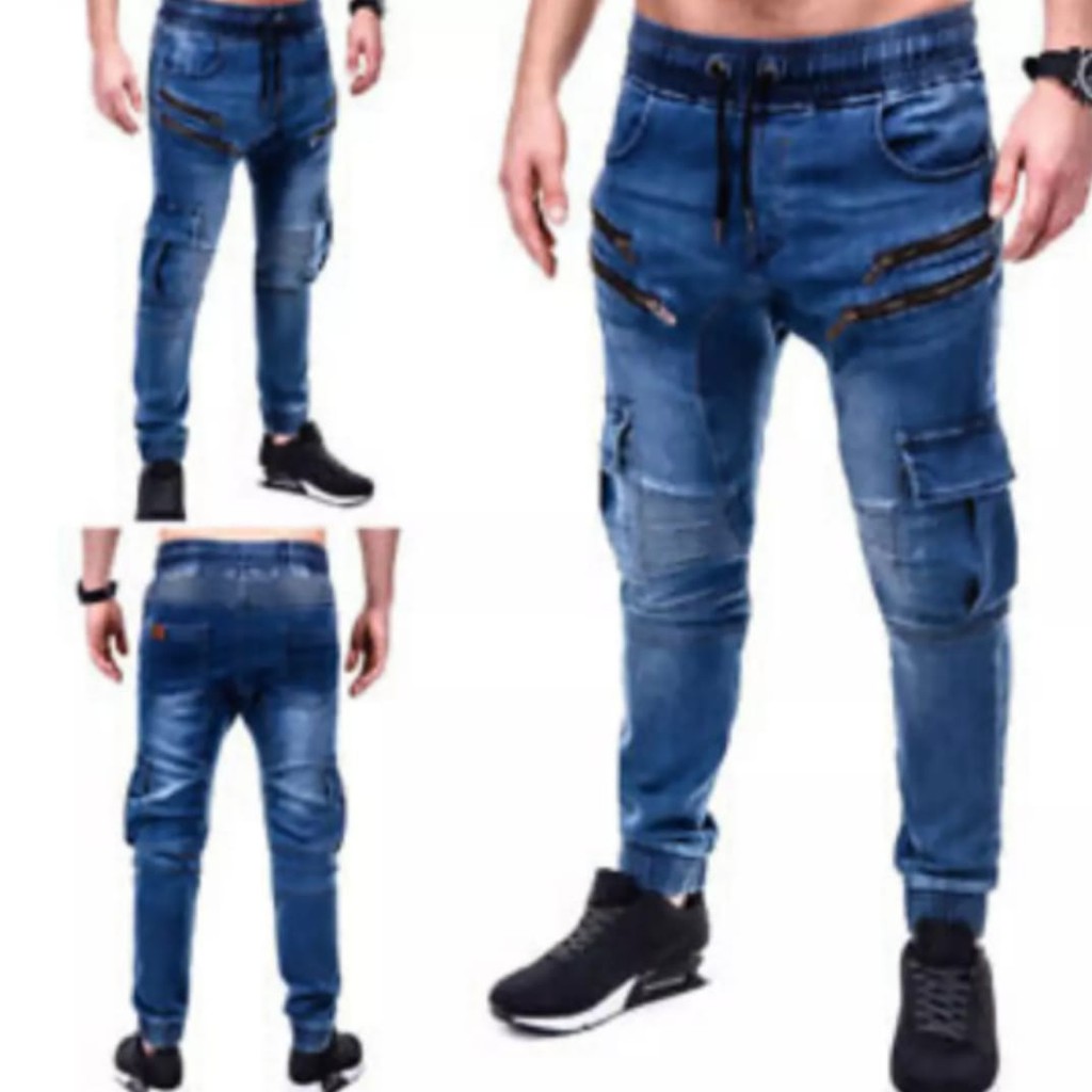 Men's New Style Quality Slim Fit Jogger Jeans Elastic Force, 56% OFF