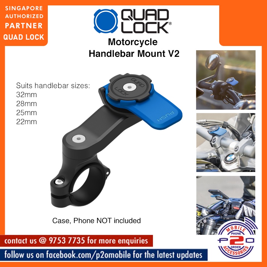 Quad Lock Handlebar Mount V2 for Motorcycle/Scooter