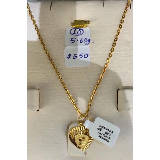 916 gold chain with initial pendant Shopee Singapore