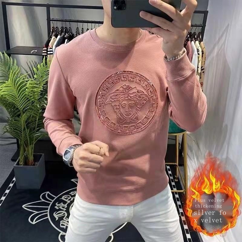 Men's Summer T-shirt New Designer Personalized Trend Mercerized Cotton  Large V-Letter Hot Diamond Slim Casual Male Tees Clothing