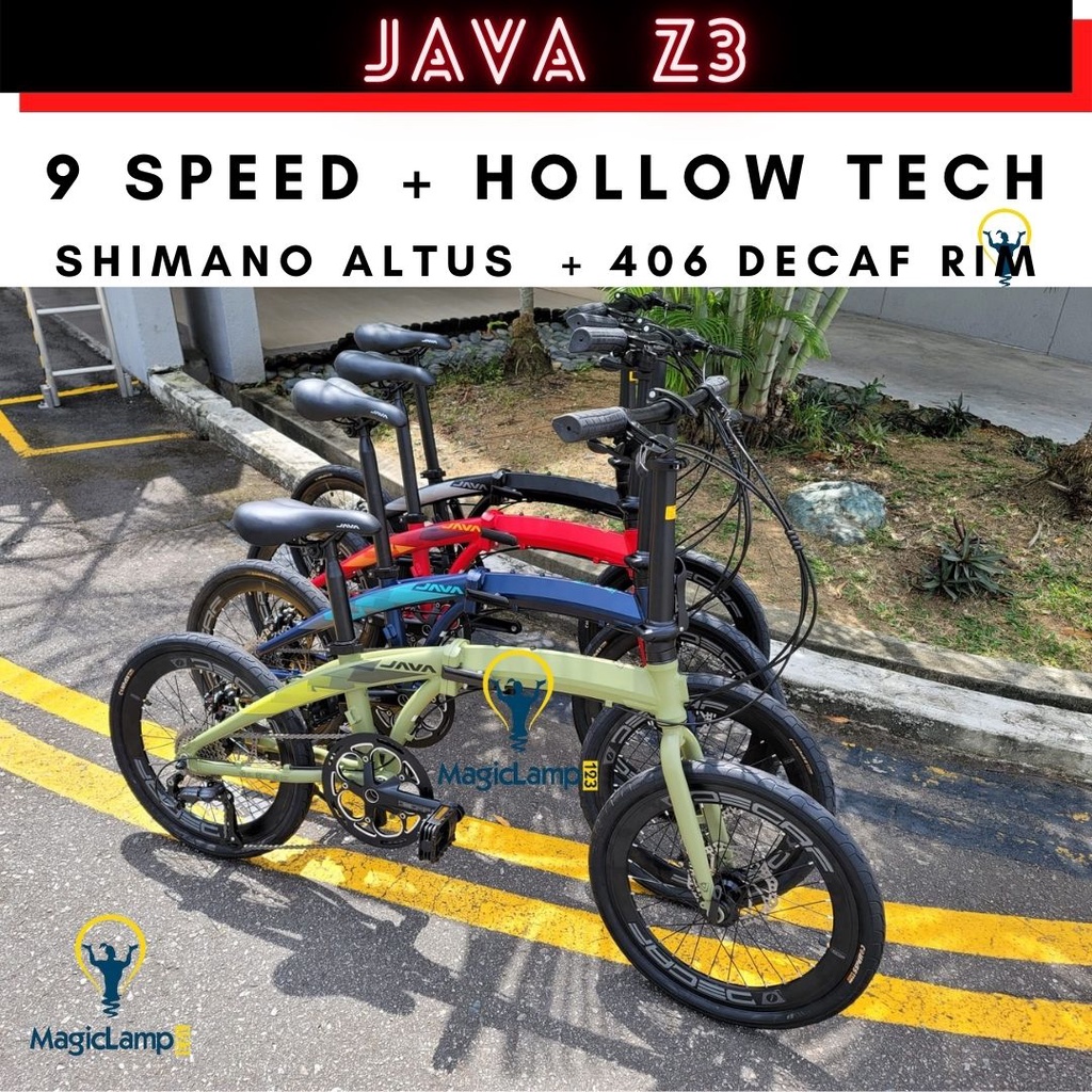 Latest 2022 Java Zelo Z3 V2 Improved Folding Bike 9 Speed Shimano