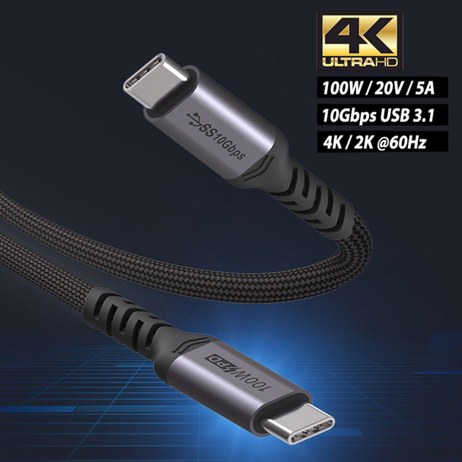 WE - Câble USB-C / USB 3.1 2m Nylon - Or