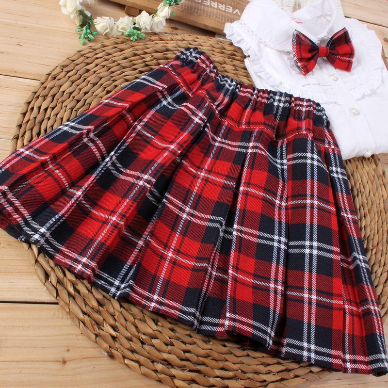 Cheap short red outlet plaid skirt