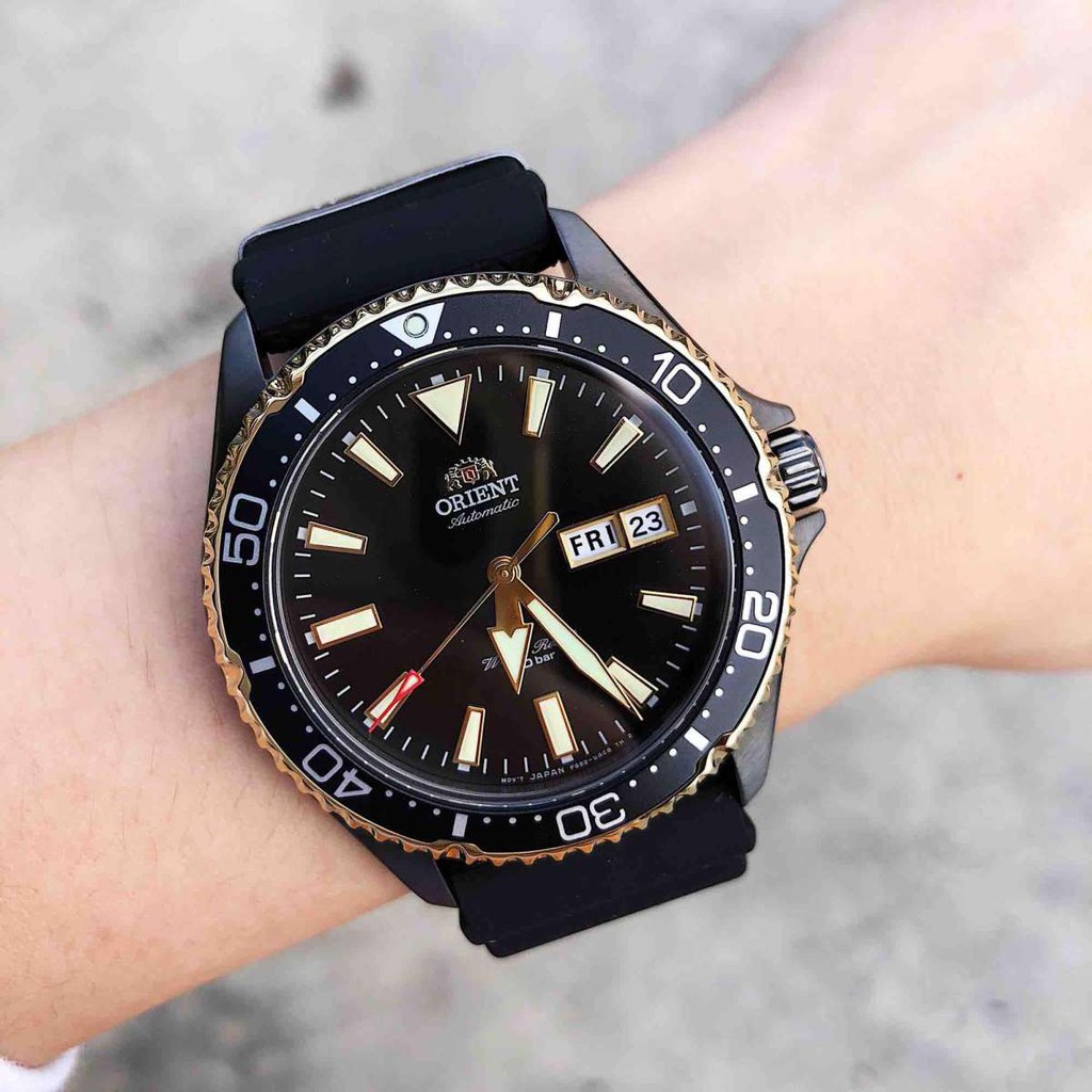 Orient mako 3 black gold sale