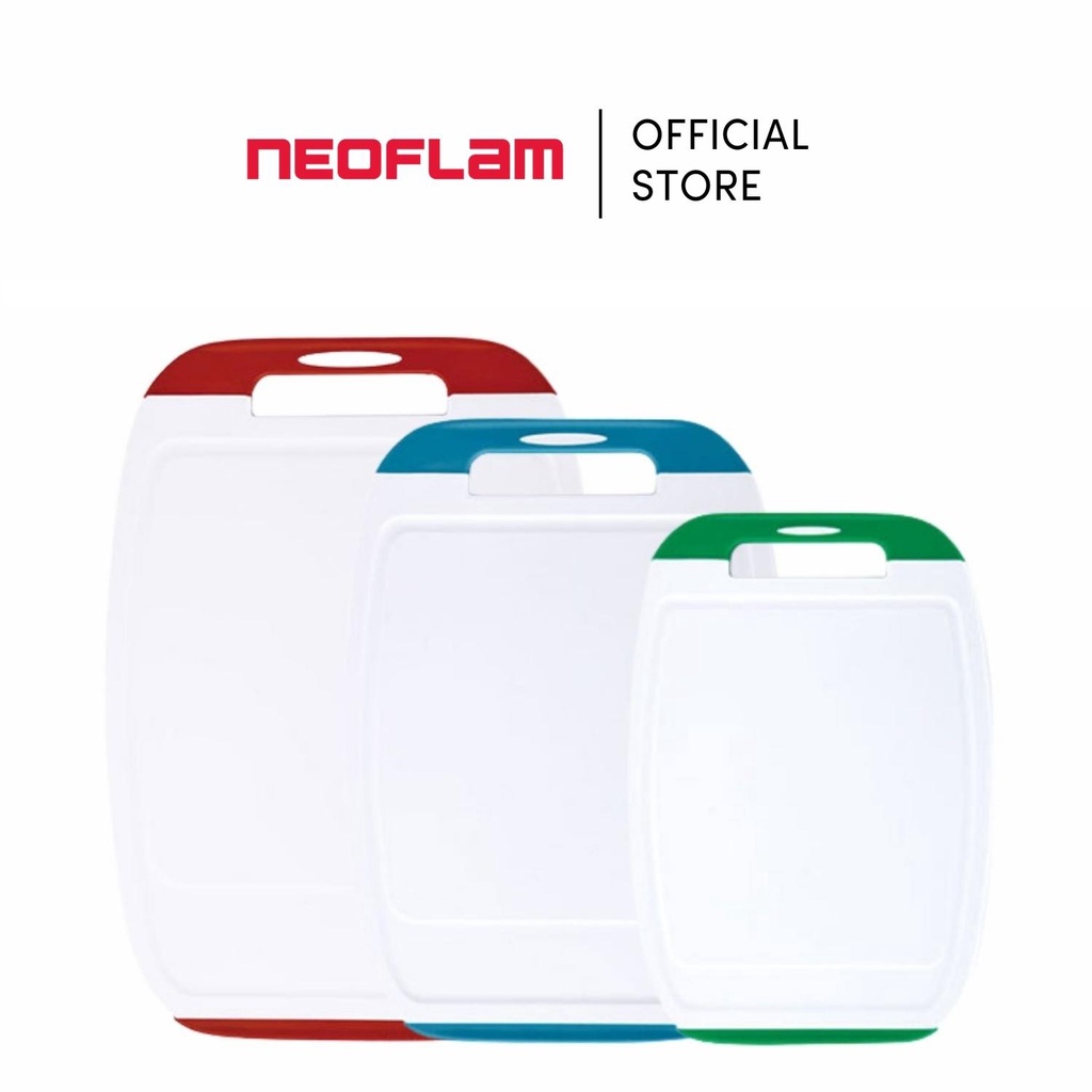 Neoflam Coded Antimicrobial Cutting Board Set with Organizer in Assorted  Colors 