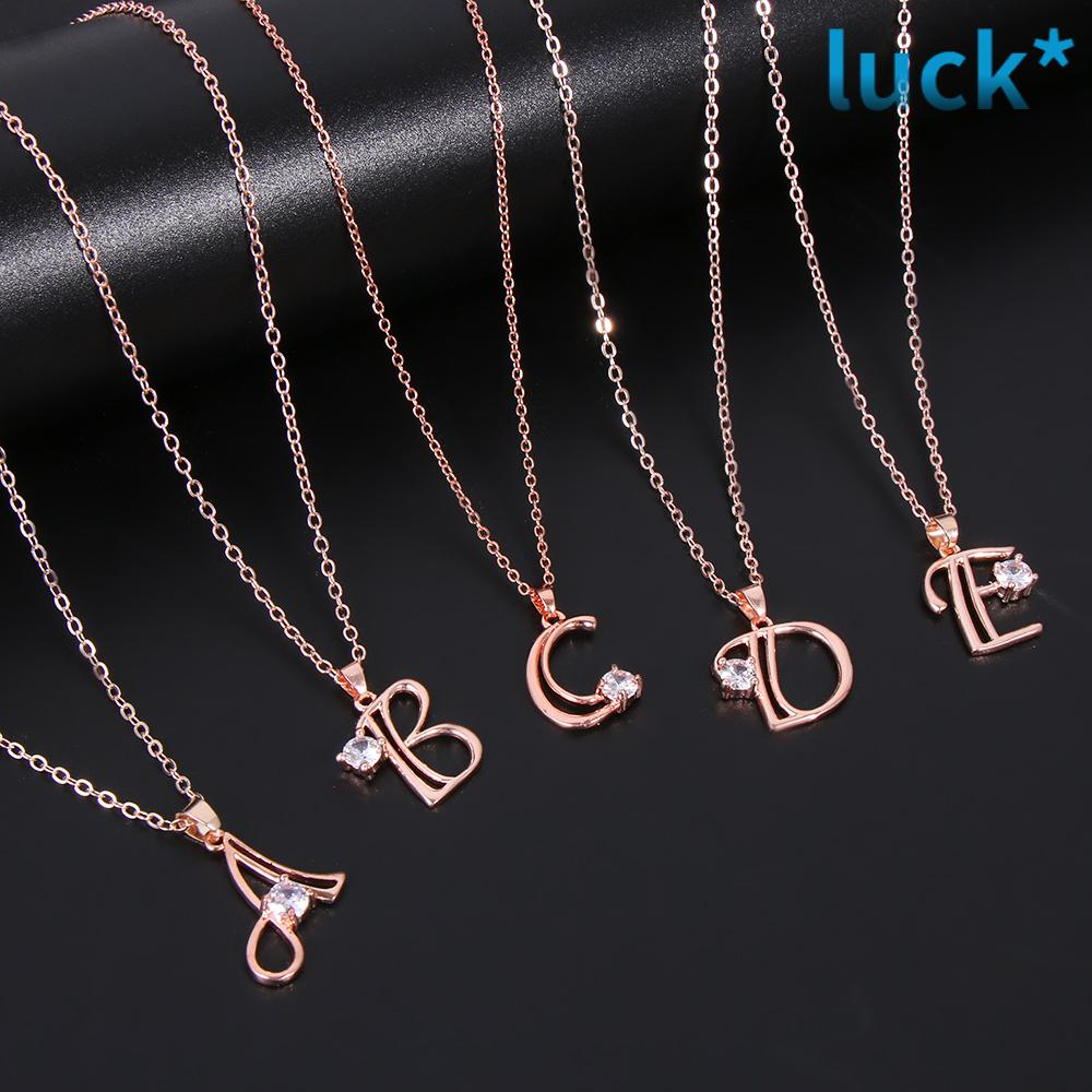 Real rose gold initial on sale necklace