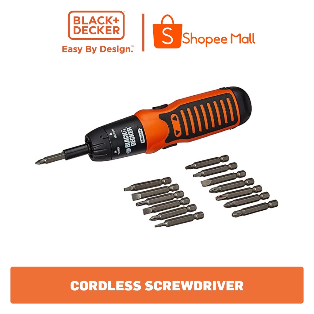 Black Decker 6V Alkaline Battery Electric Screw Driver Set With