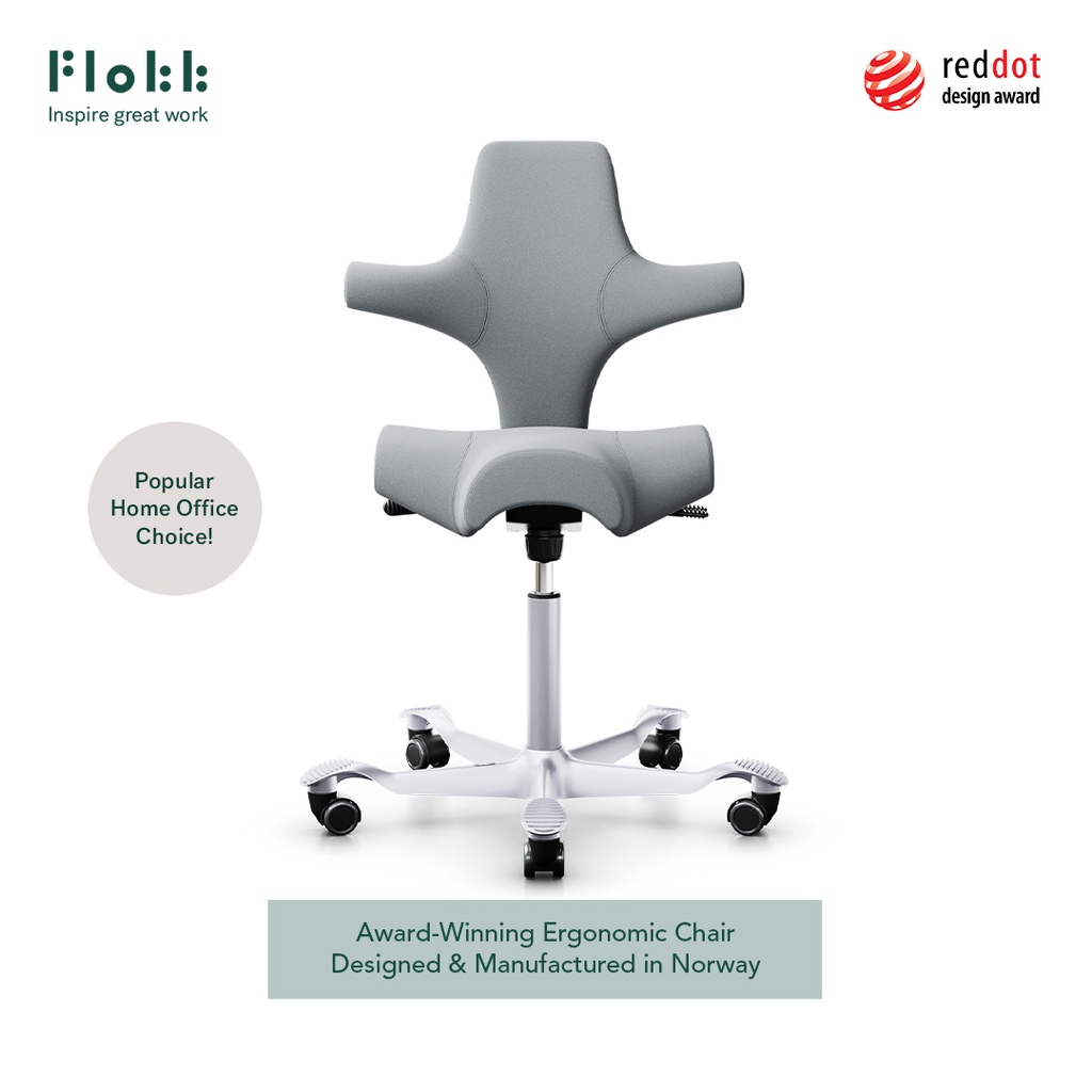 HAG Capisco 8106 Ergonomic Office Chair by Flokk Silver Metal