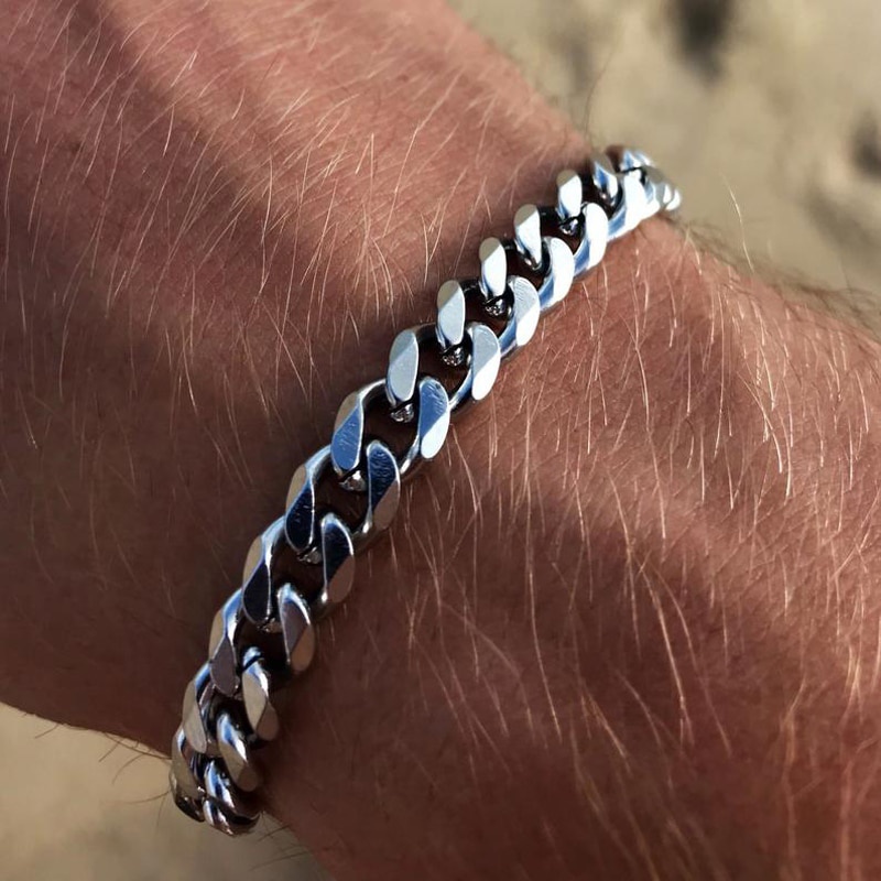 Mens cuban 2025 chain bracelet