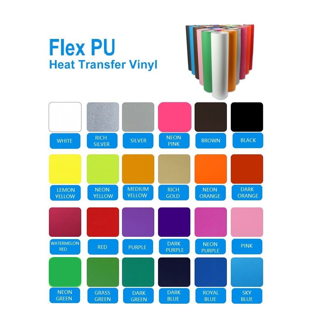 PU Heat Transfer Vinyl Iron-on HTV T-Shirt Textiles Cricut Film