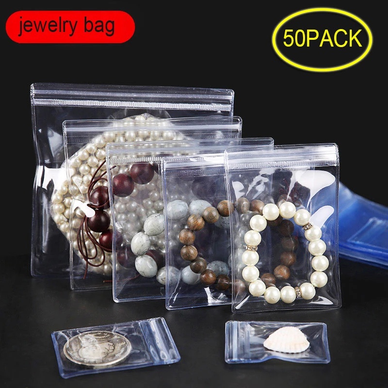 Pouches Necklace Bracelet Ring Wide Use PVC Plastic Zip Lock Bags