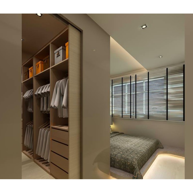 Platform bed store with wardrobe