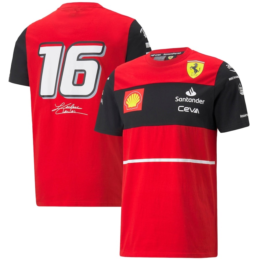 Scuderia Ferrari 2022 2023 Team Charles Leclerc T Shirt Team Polo