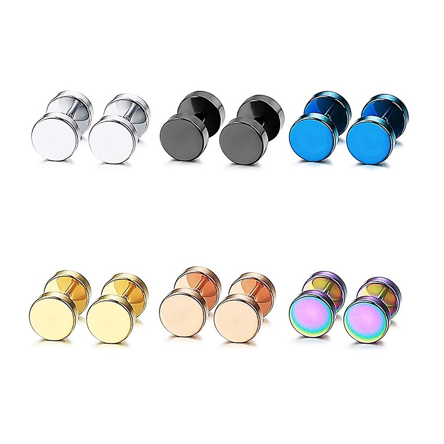 Mens flat stud on sale earrings