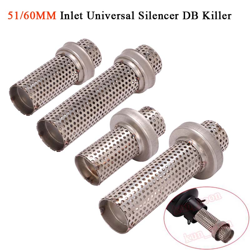 51/60mm Inlet Universal DB Killer Muffler Silencer Motor Exhaust Muffler DB  Killer