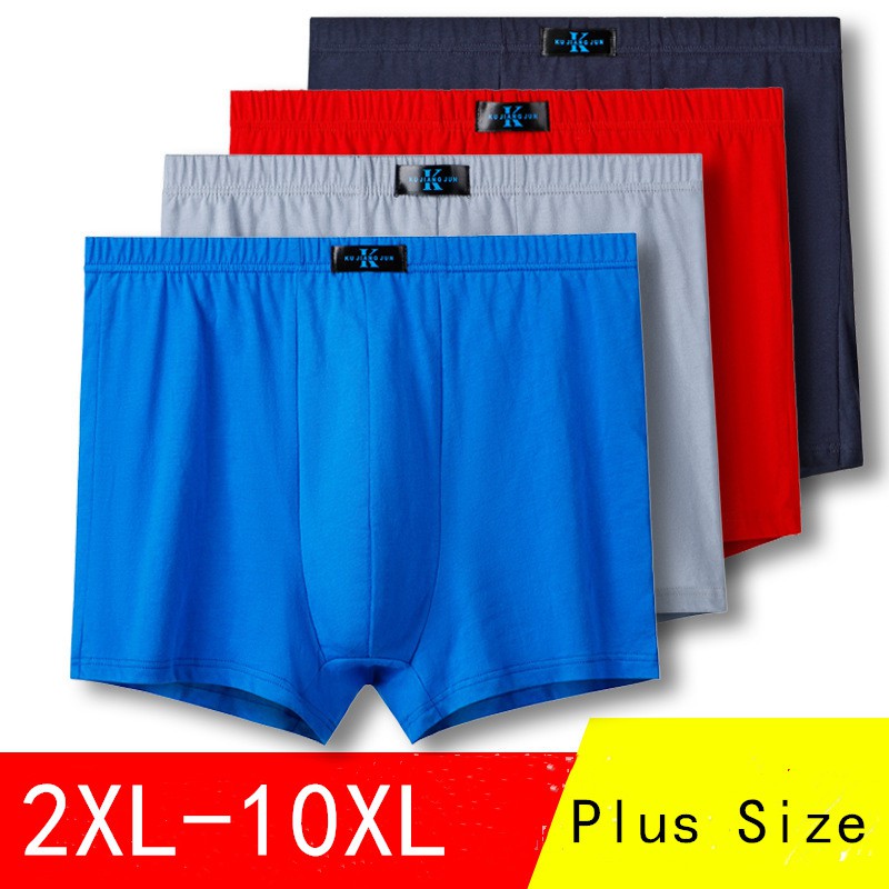 Plus Size Large Loose Male Cotton Underwear Boxers Men High Waist