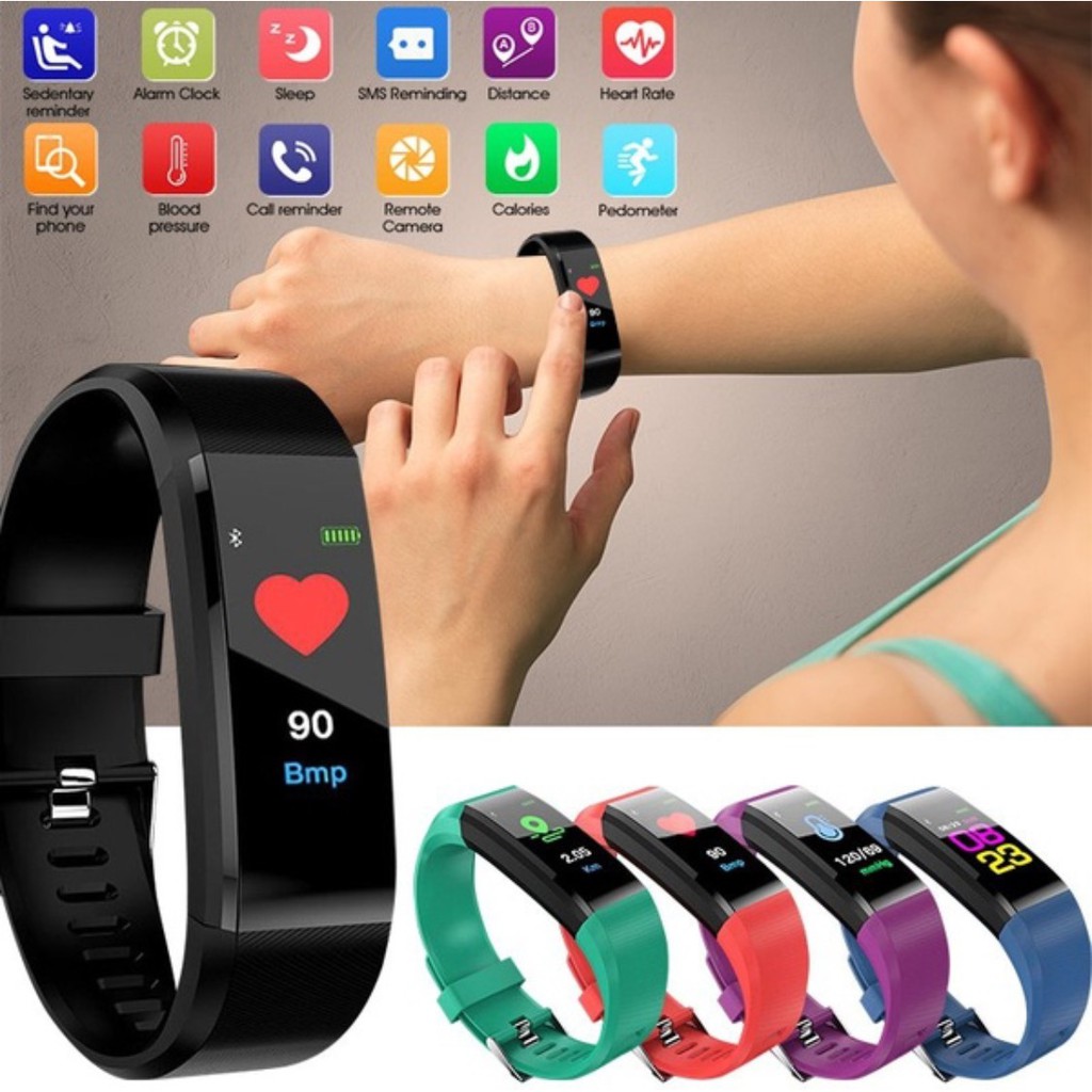 Smart heart rate bracelet best sale 115 plus