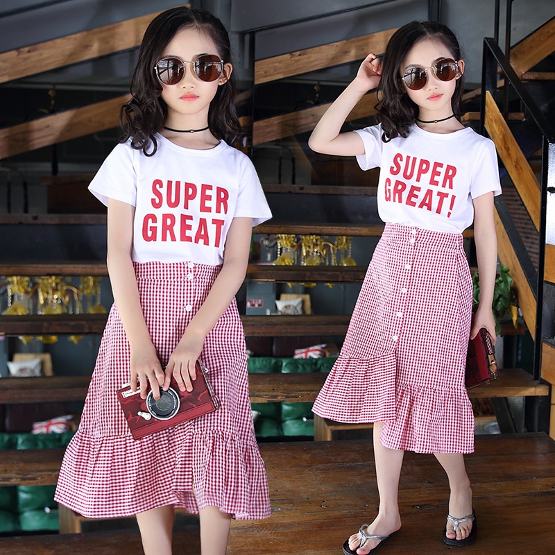 Girls Clothing Sets Summer Two Piece Outfits T Shirts Pants Cute