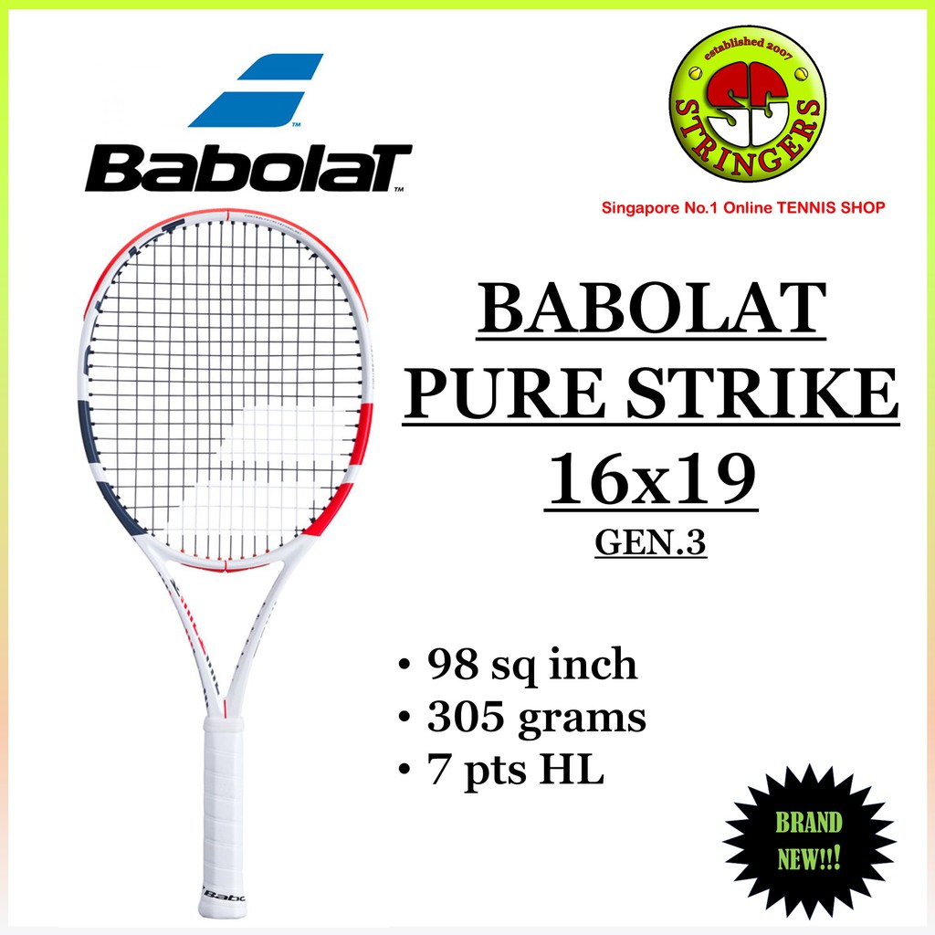 Babolat Pure Strike 98 16x19 Gen 3 Tennis Rackets Shopee Singapore