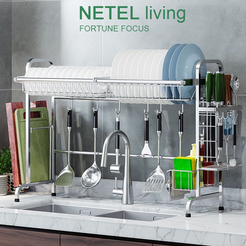 NETEL Under Sink Kitchen Rack Expandable Cabinet Shelf Organizer Shelf with  Removable Panels for Bathroom Storage