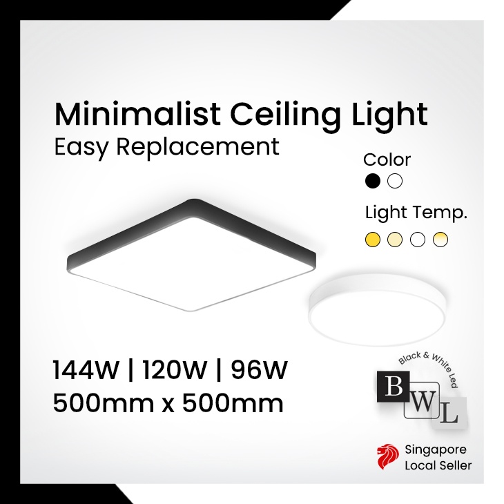 BWL LED Ceiling Lights 500MM 96W 120W 144W Tri Tone Kitchen Led