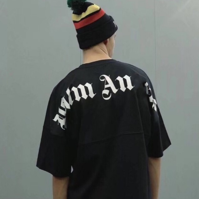 Palm Angels 19SS Classic Logo Sanskrit Print Bat Sleeve T-Shirt