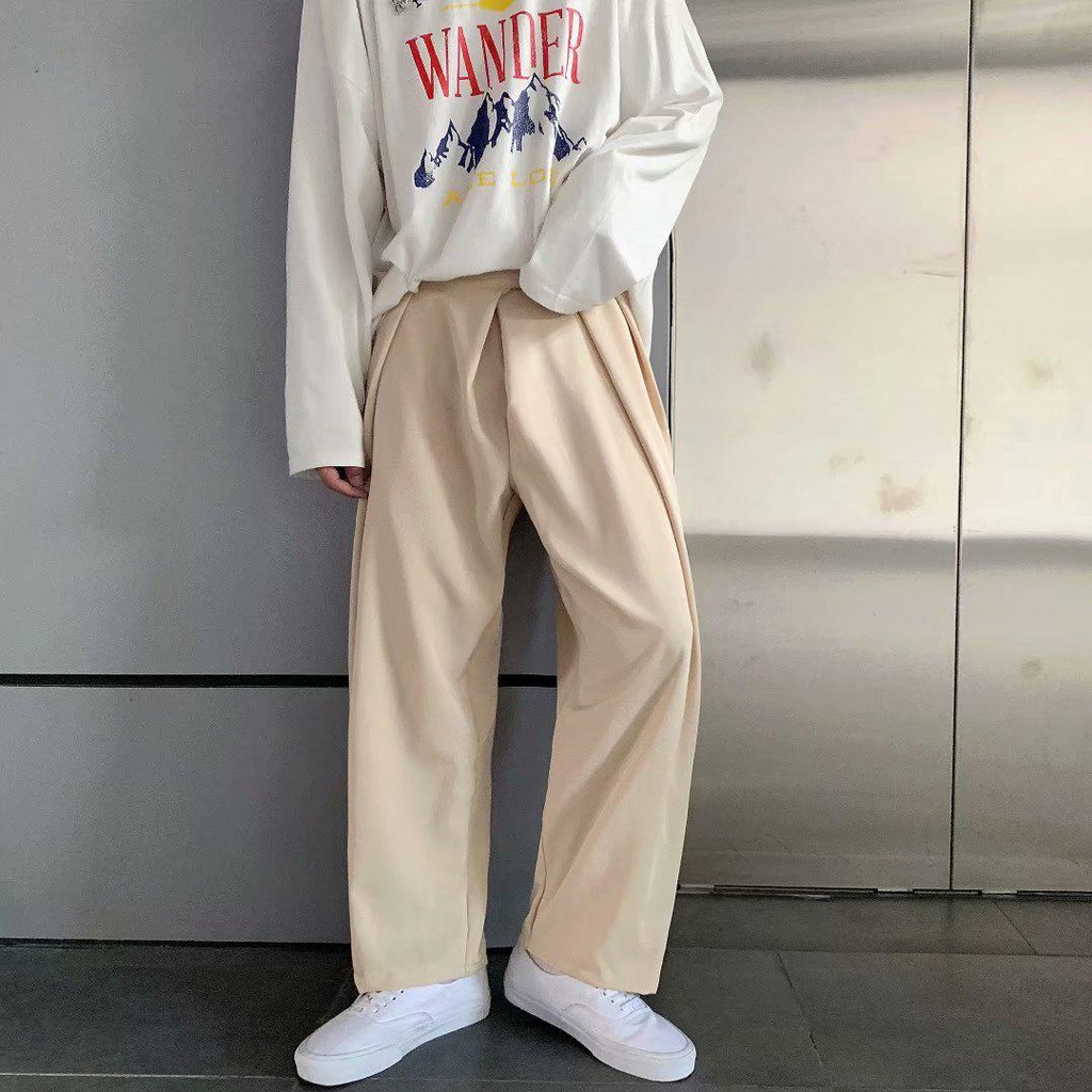 Thin Section Casual Trousers Men Loose Wide leg pants