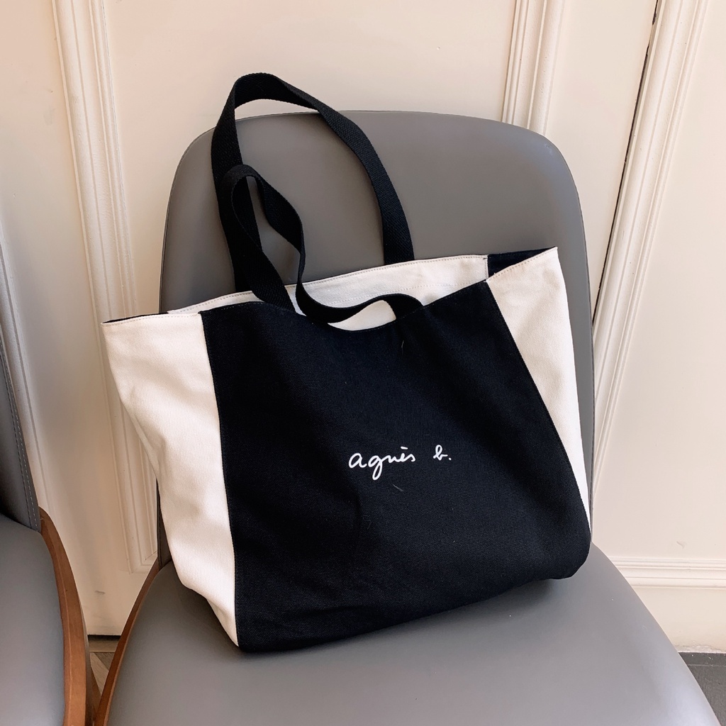 White canvas shoulder on sale bag