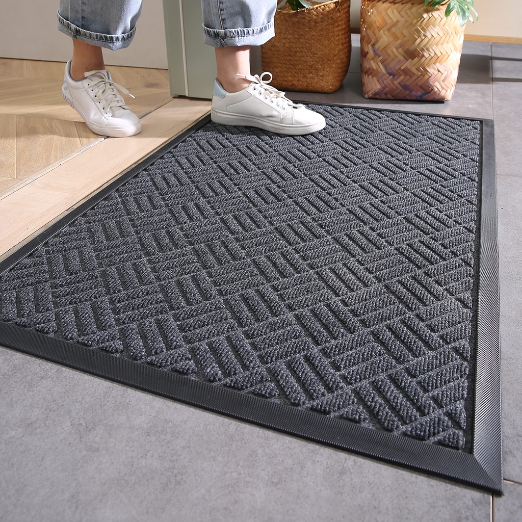 Indoor Doormat Absorbs Mud Non Slip Door Mat Front Door Inside Floor Dirt  Trapper Mats Cotton Entrance Rug Shoes Scraper Carpet - China Doormat and  Cotton Mat price