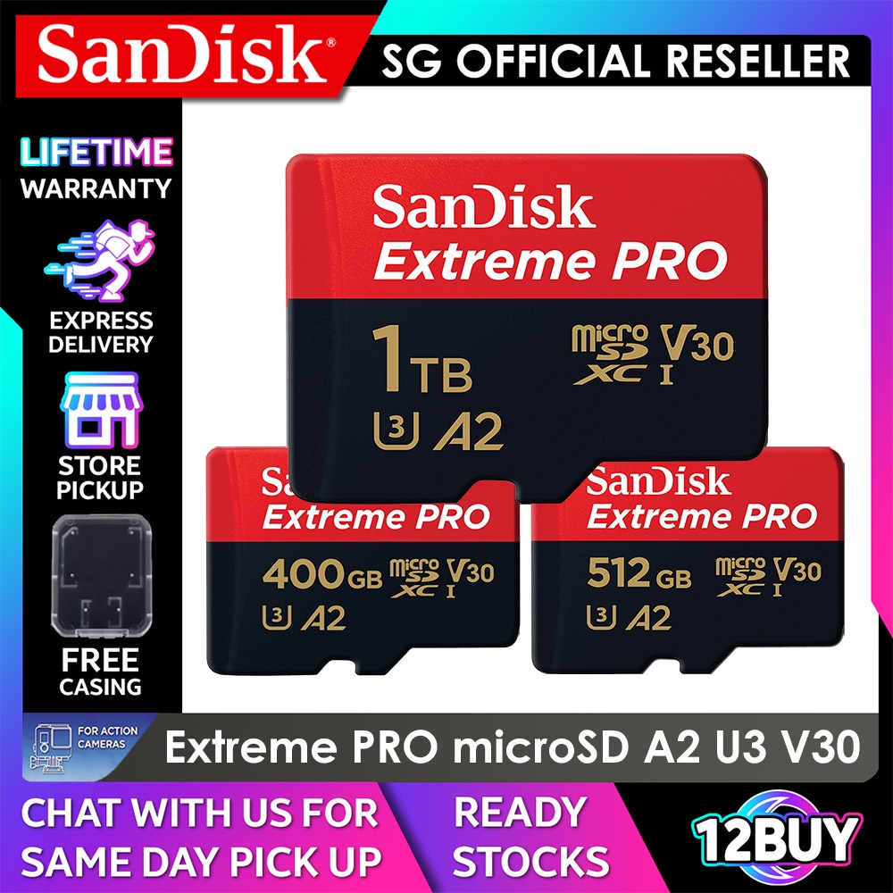 SanDisk Extreme PRO MicroSD Card 200MB/s 4K U3 V30 400GB 512GB 1TB