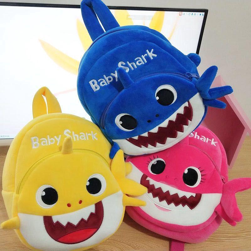 Baby Shark Kids Backpack Soft Plush Bags 19 23 10cm Shopee Singapore