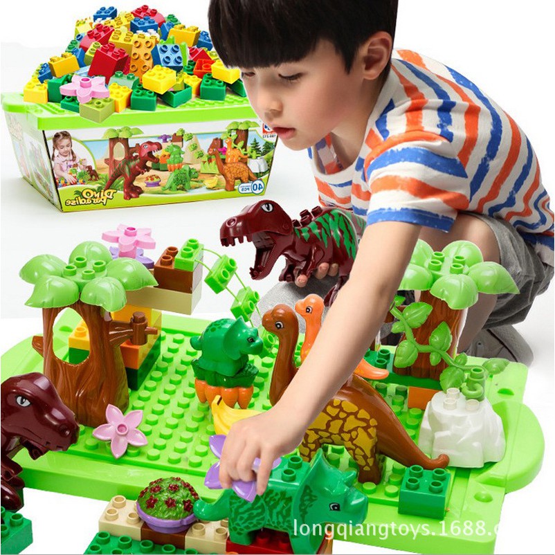 40 Pcs Dino Paradise Dinosaur Blocks Set Kids R604 Set Permainan Lego Dinosor Blok Lekat Shopee Singapore