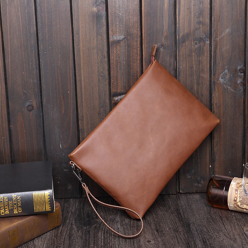 Mens leather clutch on sale bag