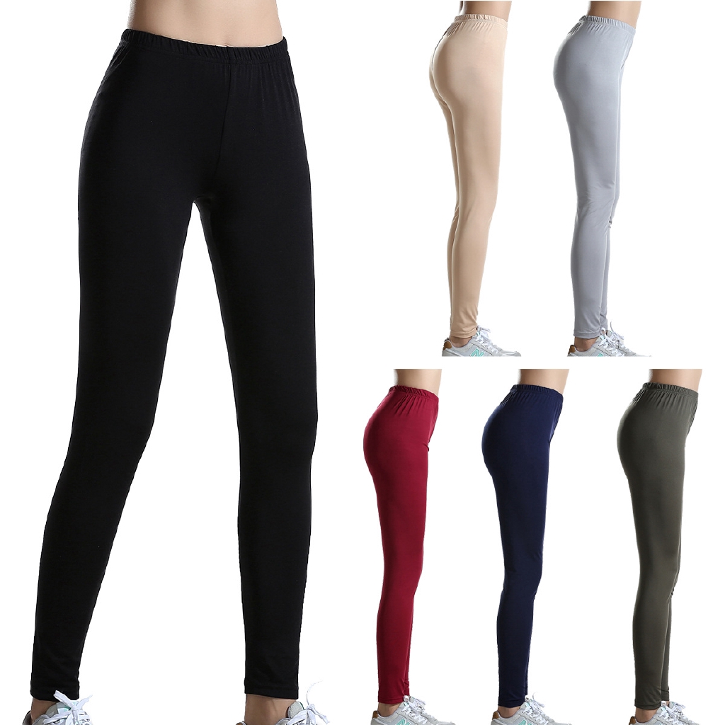 ready stock】Muslimah Plus Size Cotton Colored Elastic Legging Pants Inner  Pants Shredded milk s-xl