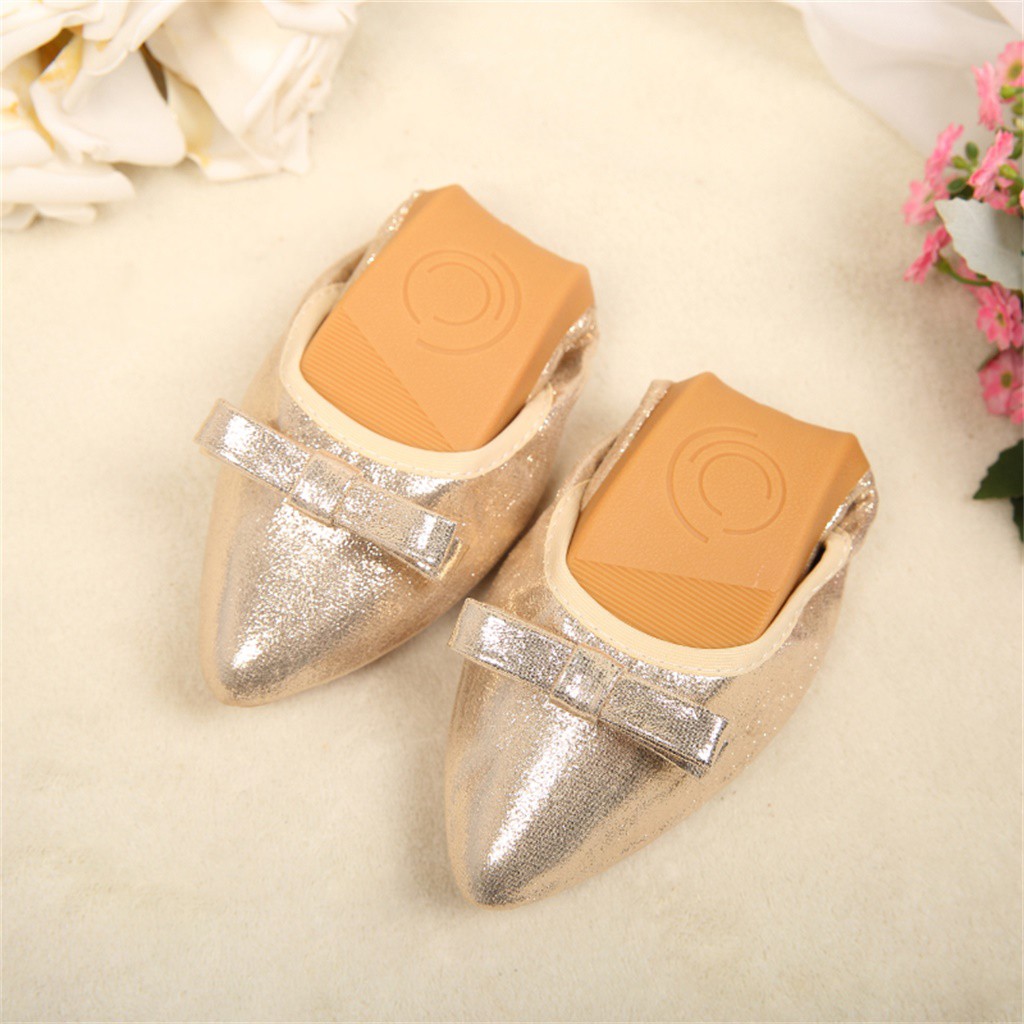 Gold hot sale flat shoes