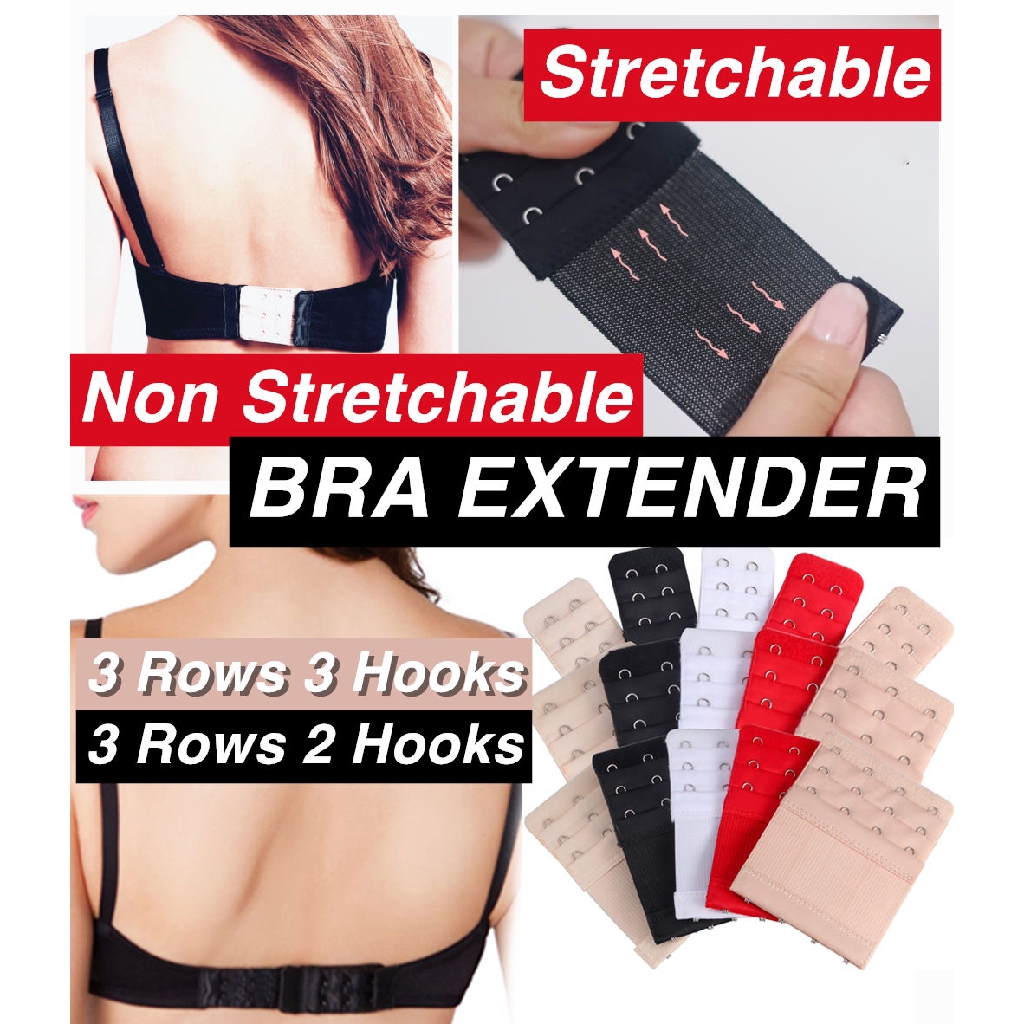 Bra Extender Extension Elastic 2 / 3 Hooks Clip On Strap Soft Bra Band  Extend ~