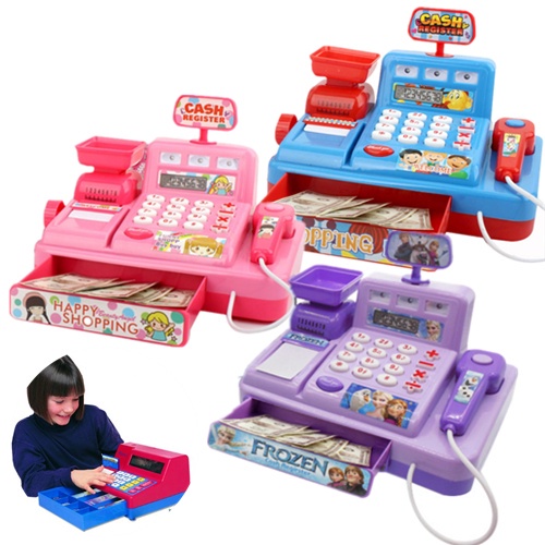 Cash Register Kids Toy Frozen Cashier Set Pretend Toys Supermarket Toys