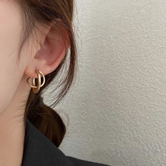 Matt gold hot sale hoop earrings