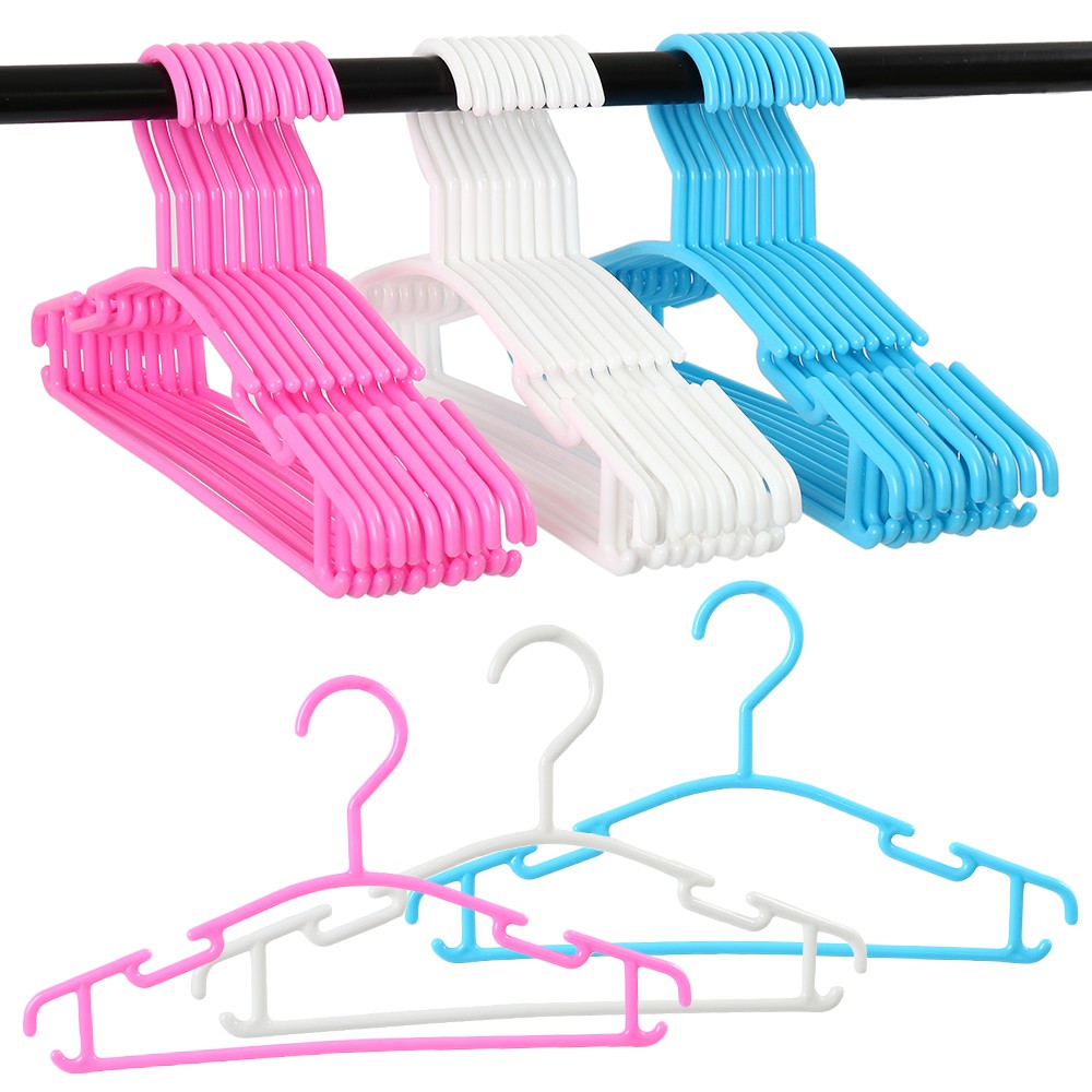 10/20pcs Portable Clothes Hanger Kids Children Toddler Baby Clothes Coat Plastic  Hangers Hook Household Kids Clothing Organizer