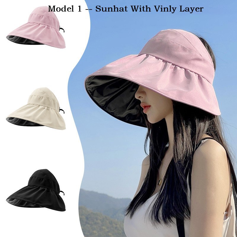 Free Gift 】Foldable Vinyl Layer And Big Cap Eaves UV Protection