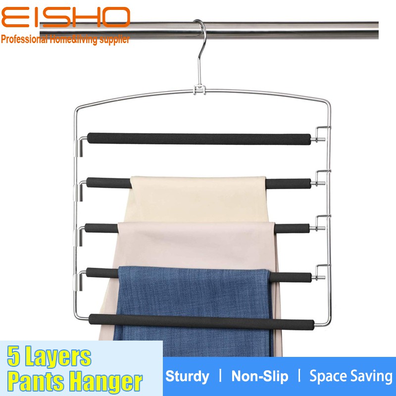 1Pcs Multipurpose Cloth Hanger Space Saving Hangers 5 In 1 Multi Function  Magic Anti-skid With Multilayer EVA Sponge - AliExpress