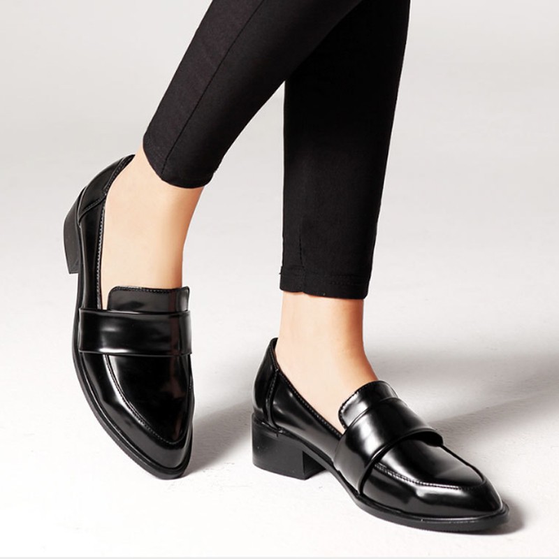 Real leather 2025 loafers womens