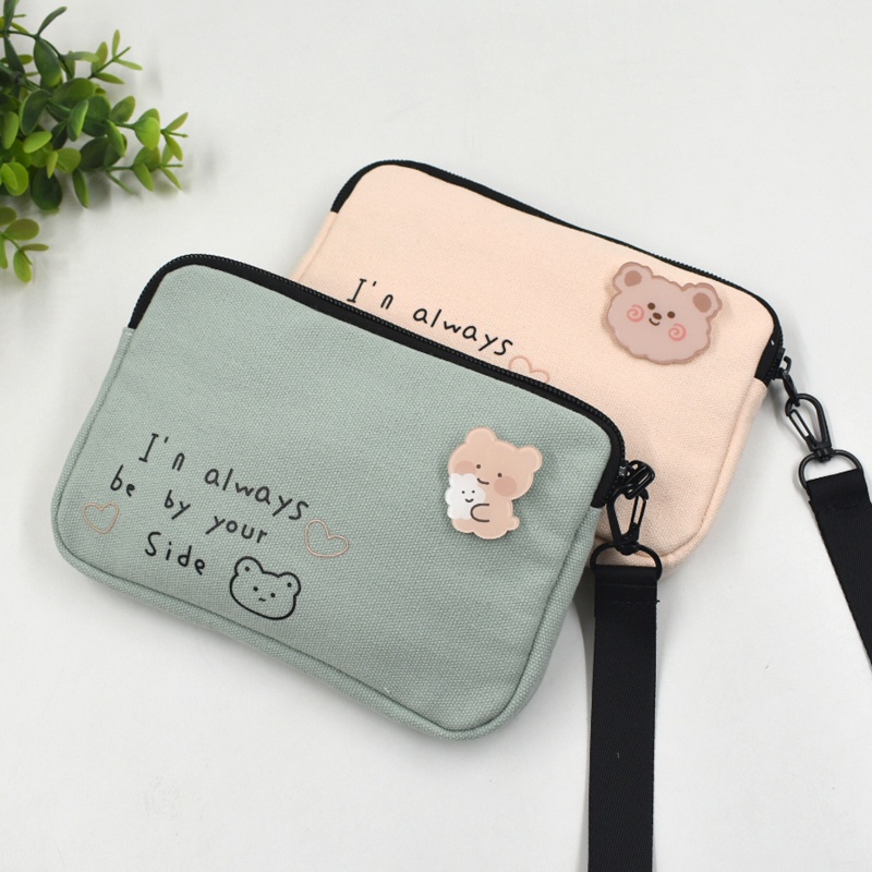 Canvas Clutch Bag Simple Fabric Girl Cute Mobile Phone Fashion