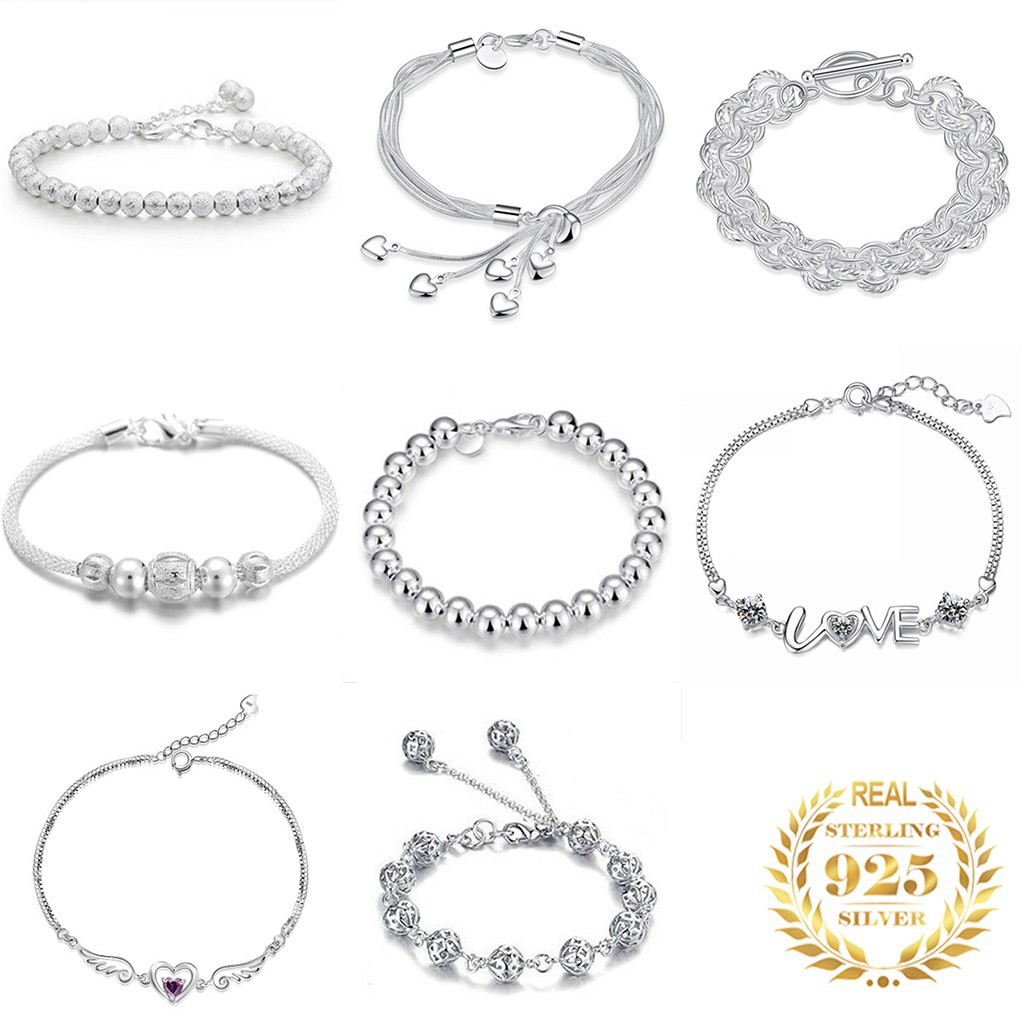 Real silver bracelet deals for women