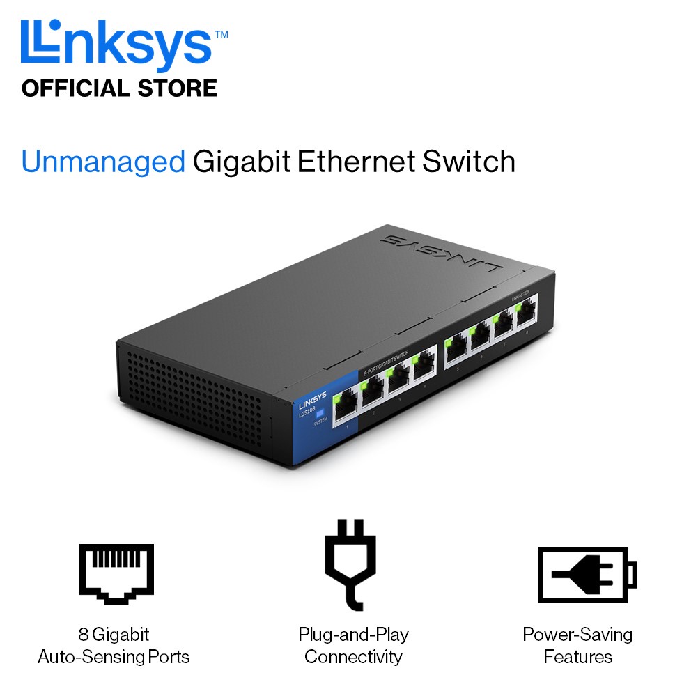 8-Port Managed Gigabit Ethernet Switch, Linksys