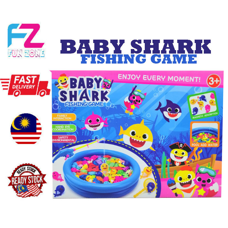EARLY LEARNING KIDS TOYS BABY SHARK SERIES KIDS FISHING GAMES WITH POOL
